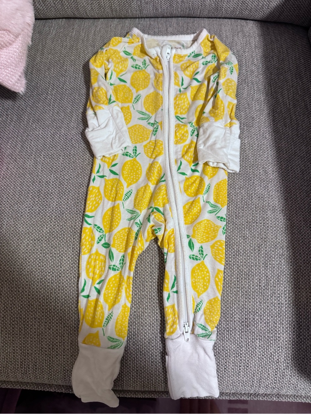 Little Sleepies Yellow Lemon Print Footed One-Piece